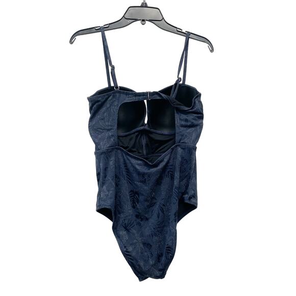 Cupshe Women's Alegría Wrap Front Plunge Cutout One Piece Swimsuit Blue Large - Picture 4 of 7